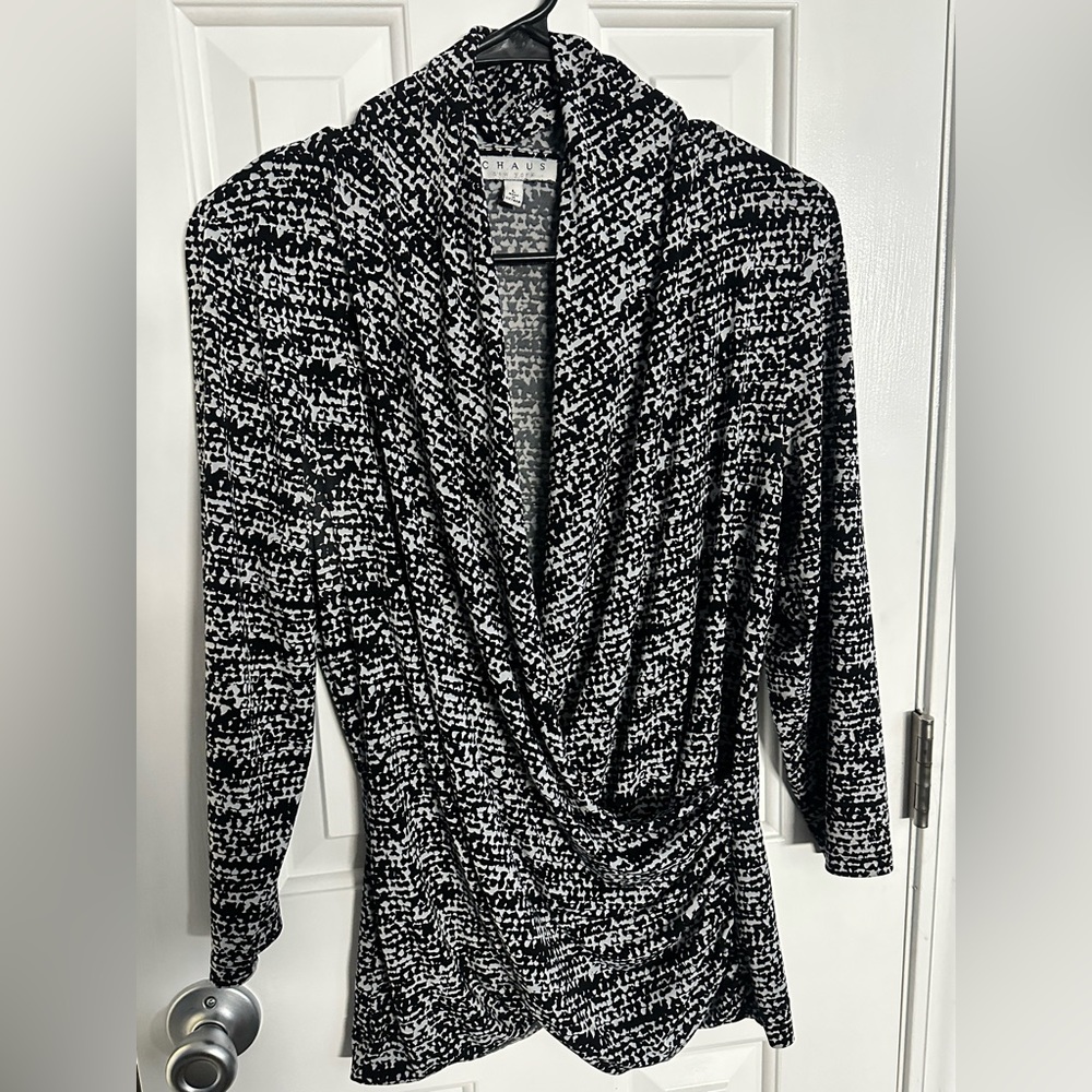Black and white blouse